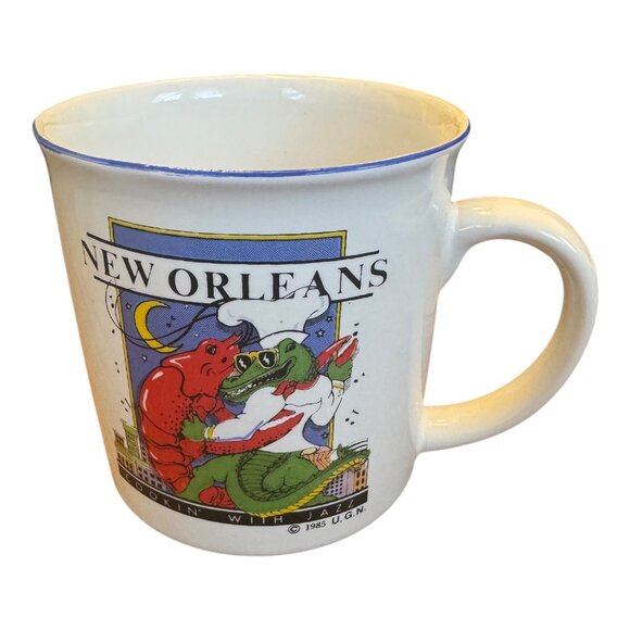 Vintage 1985 U.G.N. New Orleans "Cookin With Jazz" Ceramic Mug - Picture 4 of 9